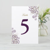 エレガント ヴィンテージ ボヘミアンパープルスパイラル テーブルナンバー (スタンド正面)