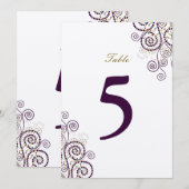 エレガント ヴィンテージ ボヘミアンパープルスパイラル テーブルナンバー (正面/裏面)