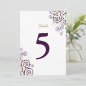 エレガント ヴィンテージ ボヘミアンパープルスパイラル テーブルナンバー (スタンド正面)