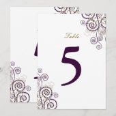 エレガント ヴィンテージ ボヘミアンパープルスパイラル テーブルナンバー (正面/裏面)