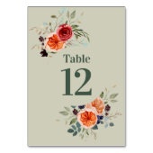 エレガント ヴィンテージ ボヘミア レッド オレンジ グレー テーブルナンバー (裏面)