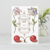 エレガント ヴィンテージ ワイルドフラワー | クラシック フォト ウェディング 招待状 (スタンド正面)