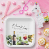 エレガント ヴィーノ ビフォア ヴォウズ ヴィンテージ ワイン ウォーターカラー ペーパープレート (パーティー)