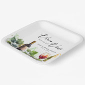 エレガント ヴィーノ ビフォア ヴォウズ ヴィンテージ ワイン ウォーターカラー ペーパープレート (傾斜あり)