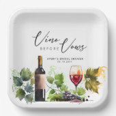 エレガント ヴィーノ ビフォア ヴォウズ ヴィンテージ ワイン ウォーターカラー ペーパープレート (正面)
