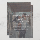 エレガント ヴェラム エフェクト オーバーレイ 2 フォト ウェディング 招待状 (正面/裏面)