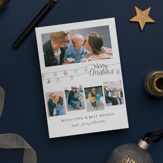 エレガント |写真コラージュのクリスマス シーズンカード