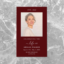 エレガント&写真モダンの葬式カードのカスタム献上品 名刺