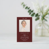 エレガント&写真モダンの葬式カードのカスタム献上品 名刺 (スタンド正面)