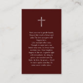 エレガント&写真モダンの葬式カードのカスタム献上品 名刺 (裏面)