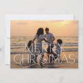 エレガント&写真モダンカーリーメリークリスマス シーズンカード (正面)