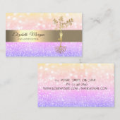 エレガント《写真》ぼけ味グラデーション金ゴールドツリーヨガインストラクター 名刺 (正面/裏面)