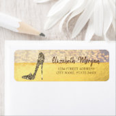 エレガント、《写真》ぼけ味ダイヤモンドハイヒール住所 シール (インサイチュ)