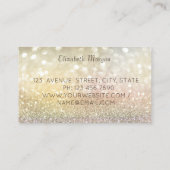 エレガント《写真》ぼけ味モダン金ゴールドグリッター 名刺 (裏面)