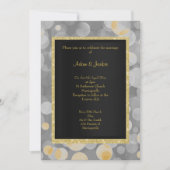 エレガント《写真》ぼけ味銀金ゴールド結婚 招待状 (正面)