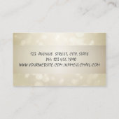 エレガント《写真》ぼけ味,ストライプ，ピッカッコいいク・フラミンゴ 名刺 (裏面)