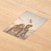 エレガント，写真，クラシック，モノグラム結婚, アクリル招待状 (レイダウン)