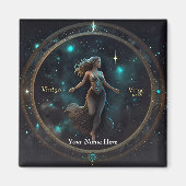 エレガント〔占星術の〕十二宮図パーソナライズされた宇宙 マグネット (正面)