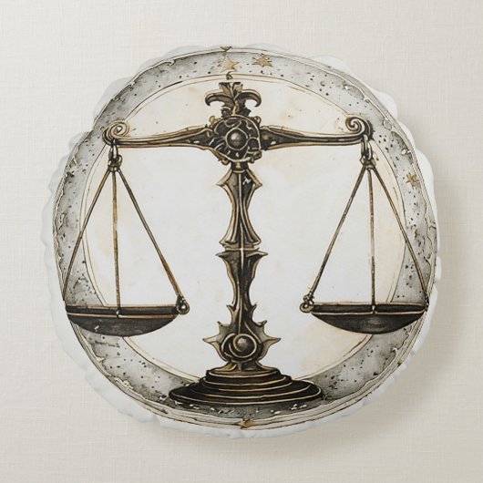 エレガント〔占星術の〕十二宮図ライブラリ記号 ラウンドクッション (正面)