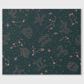 エレガント〔占星術の〕十二宮図星座と星占いの記号 ラッピングペーパー (フラット)