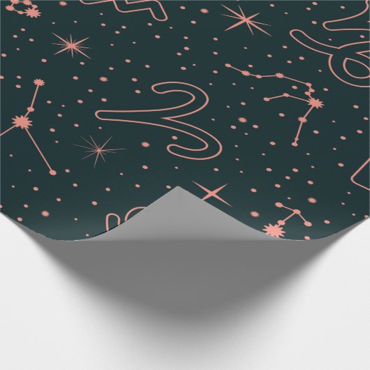 エレガント〔占星術の〕十二宮図星座と星占いの記号 ラッピングペーパー (角)