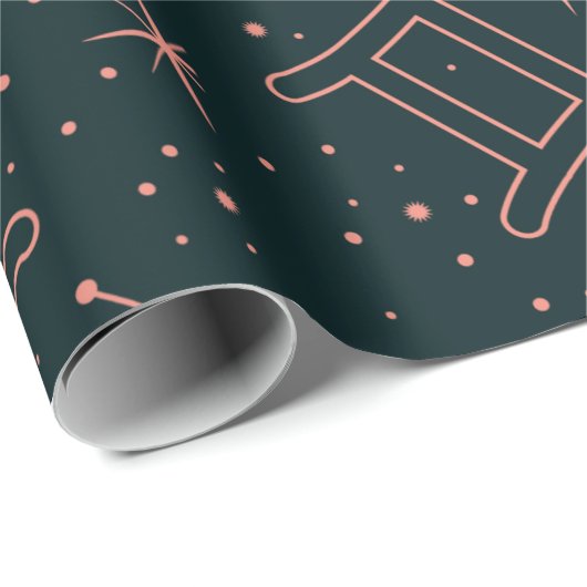 エレガント〔占星術の〕十二宮図星座と星占いの記号 ラッピングペーパー (ロールコーナー)