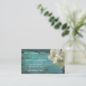 、エレガント、古さびの青い花柄モダン、名刺 名刺 (スタンド正面)