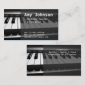 、エレガント、専門モダン、ピアノの教師 名刺 (正面/裏面)