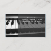 、エレガント、専門モダン、ピアノの教師 名刺 (裏面)