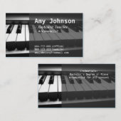 、エレガント、専門モダン、ピアノの教師 名刺 (正面/裏面)