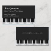 、エレガント、専門モダン、ピアノの教師 名刺 (正面/裏面)