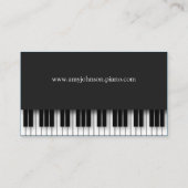 、エレガント、専門モダン、ピアノの教師 名刺 (裏面)