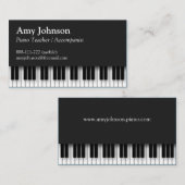 、エレガント、専門モダン、ピアノの教師 名刺 (正面/裏面)