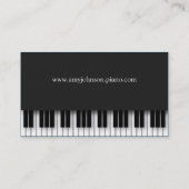 、エレガント、専門モダン、ピアノの教師 名刺 (裏面)