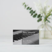、エレガント、専門モダン、ピアノの教師 名刺 (スタンド正面)