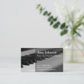 、エレガント、専門モダン、ピアノの教師 名刺 (スタンド正面)