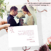 エレガント　愛と感謝に満ちて　ピンク、バーガンディ サンキューカード