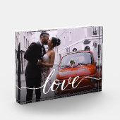 エレガント「愛」のパーソナライズされた写真結婚ブロック フォトブロック (左)