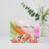 エレガント,抽象芸術，線カラフル,バラ ポストカード (スタンド正面)