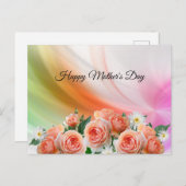 エレガント,抽象芸術，線カラフル,バラ ポストカード (正面/裏面)