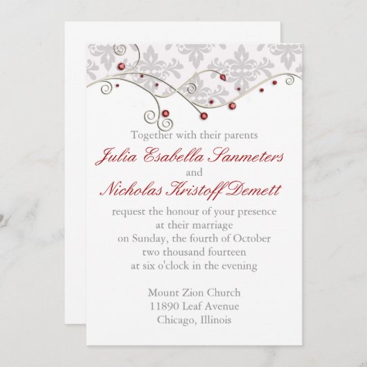 エレガント 招待状 (正面/裏面)