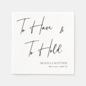 エレガント「持って持って行く」パーソナライズされた結婚の スタンダードカクテルナプキン (正面)