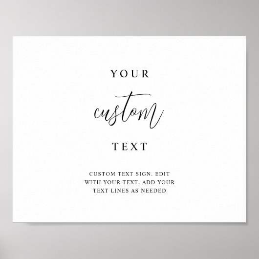 エレガント、文字の追加カスタム、スクリプトの結婚署名 ポスター (正面)