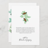 エレガント（昆虫）オオカバマダラ、モナークバタフ結婚ィーサンキューカード サンキューカード (正面/裏面)