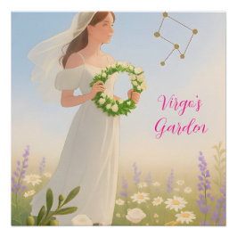 エレガント《星座》乙女座星印Astrology光沢ウォールアート ポスター