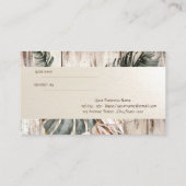 エレガント，木のテクスチャ，ストライプ，手のひら離れのバラ 紹介カード (裏面)