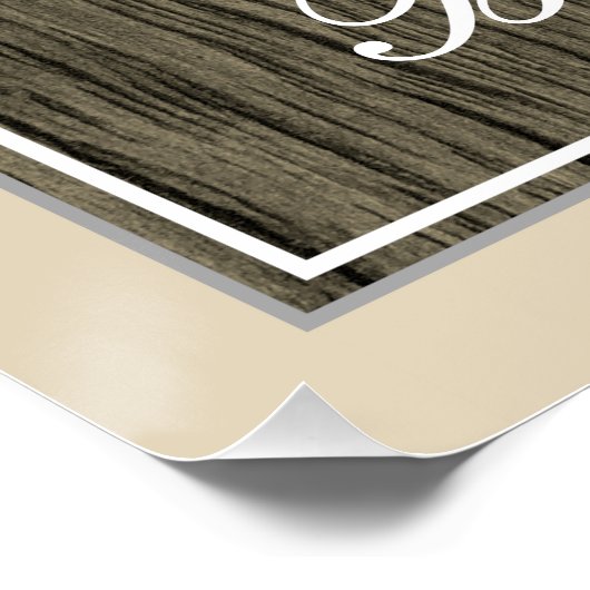 エレガント,木フェイク,フェイク金ゴールド6番目の誕生日+名前 ポスター (コーナー)