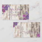 エレガント，木目のテクスチャ，花紹介カード 紹介カード (正面/裏面)