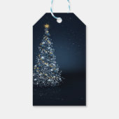 エレガント，松，紙吹雪青 ギフトタグ (裏面)