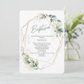 エレガント,水彩,緑,《キリスト教》洗礼式や命名式 招待状 (スタンド正面)